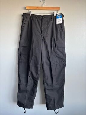 NWT Galls 6 Pocket Ripstop BDU Pant Solid Black Tactical Cargo Mens Medium Short